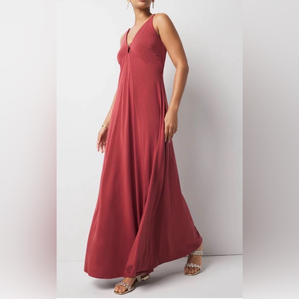White House Black Market Burgundy Maxi Dress